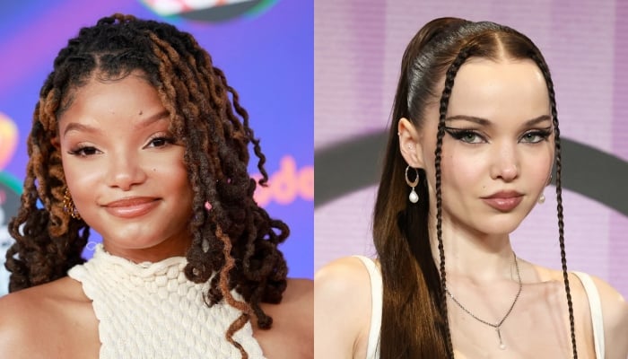 Halle Bailey and Dove Cameron buck wild at Disneyland with Ryan Seacrest hosting from Times Square