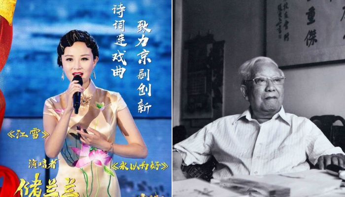 Il soprano cinese Chu Lanlan (a sinistra) e un professore in pensione dell'Università di Nanchino e un ex giornalista Hu Fuming.  —Twitter