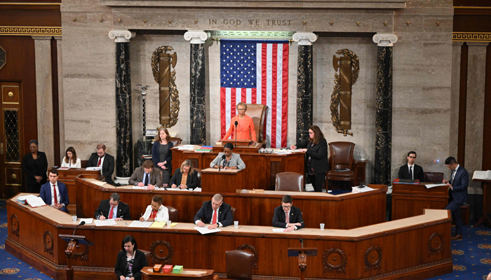 House Clerk Cheryl Johnson presides as voting continues for speaker at the US Capitol in Washington — AFP