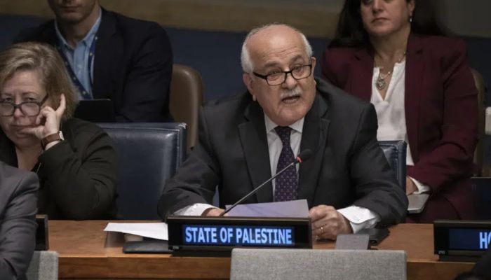 The Palestinian ambassador to the UN, Riyad Mansour, at a Security Council meeting over the controversial visit by an Israeli minister to Jerusalem´s Al-Aqsa mosque compound.— Twitter/TRTWorld