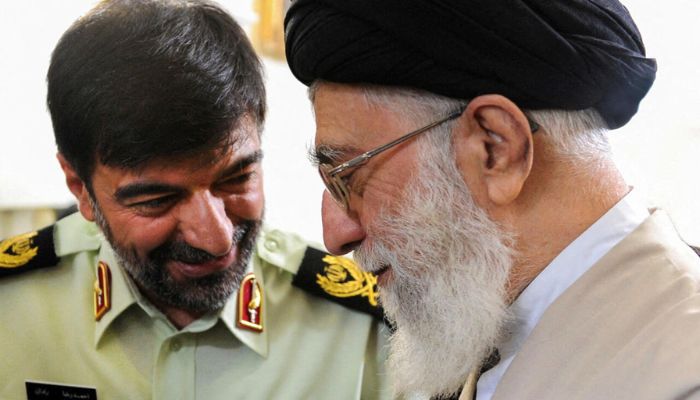 Irans Supreme Leader Ayatollah Ali Khamenei (R) meets with the new chief commander of the Iranian police force, Ahmad-Reza Radan, in Tehran in this picture obtained on January 7, 2023.— AFP