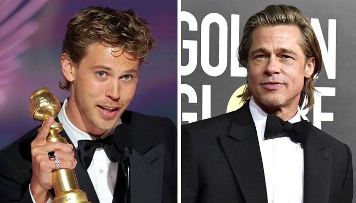 Austin Butler gives shoutout to costar Brad Pitt during Golden Globes 2023 speech
