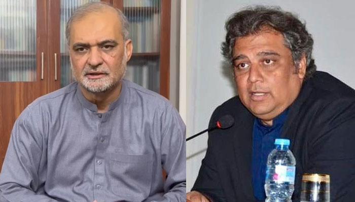 Jamaat-e-Islami Karachi President Hafiz Naeemur Rehman (Left) and PTI Sindh President Ali Zaidi. The  News/File