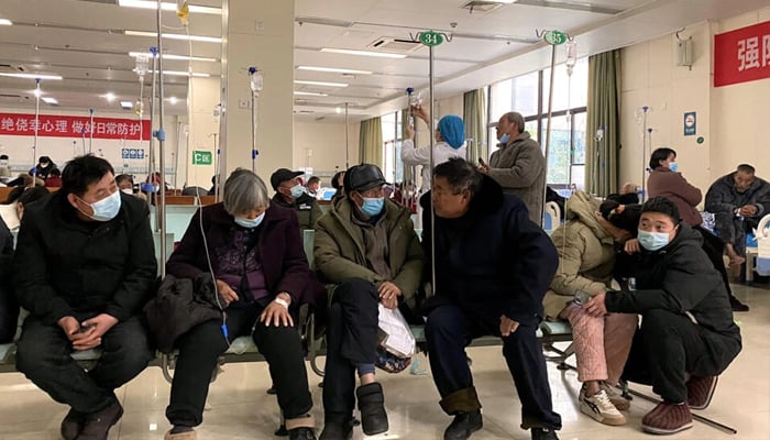 Elderly Covid-19 patients at a hospital in east Chinas Anhui Province. — AFP/Files