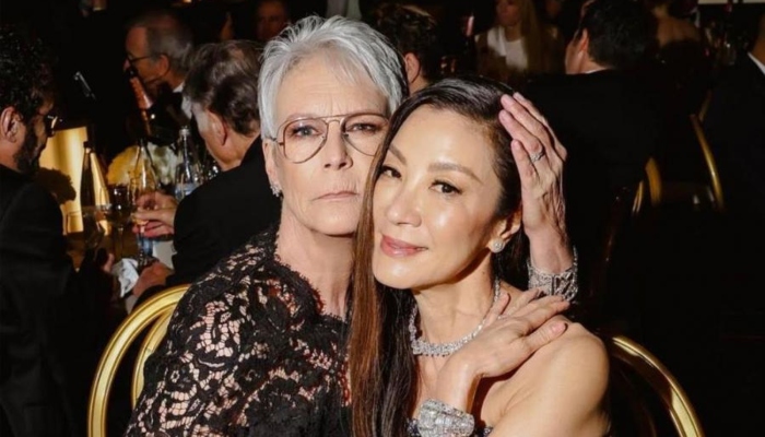 Jamie Lee Curtis rocks t-shirt featuring Michelle Yeoh’s viral Golden Globe moment