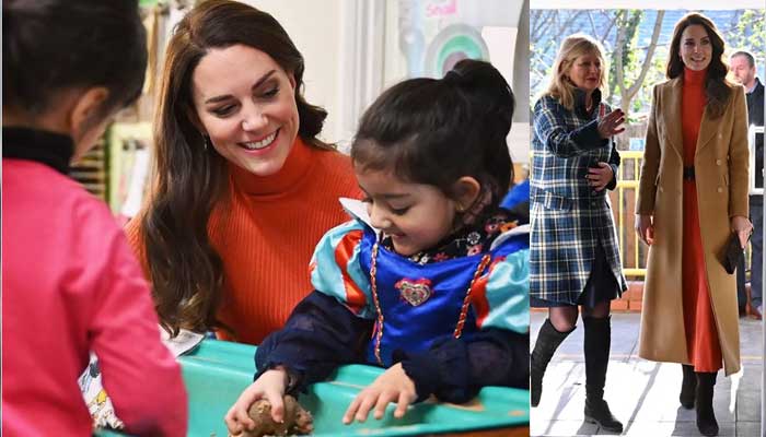 Kate Middleton appears in high spirits as she pays visit to Foxcubs Nursery in Luton
