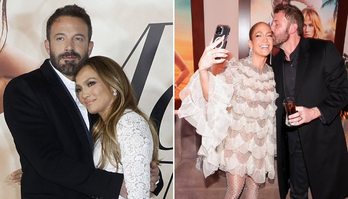 Jennifer Lopez shares sweet PDA moment with Ben Affleck at Shotgun Wedding premiere