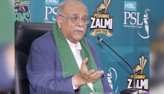 PCB top official Najam Sethi addresses the press conference on January 20, 2023. — APP