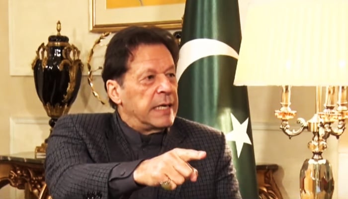 Pakistan Tehreek-e-Insaf Chairman Imran Khan speaks in an interview on January 21, 2023. — YouTube/PTI