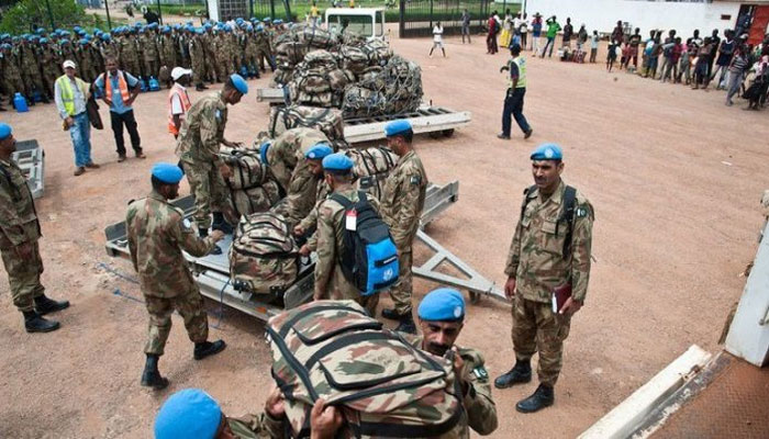 Pakistani military personnel during a peacekeeping mission. — APP/File