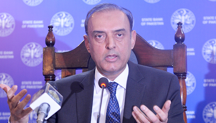 State Bank of Pakistan Governor Jameel Ahmad addresses a press conference in Karachi on January 23, 2023. — AFP