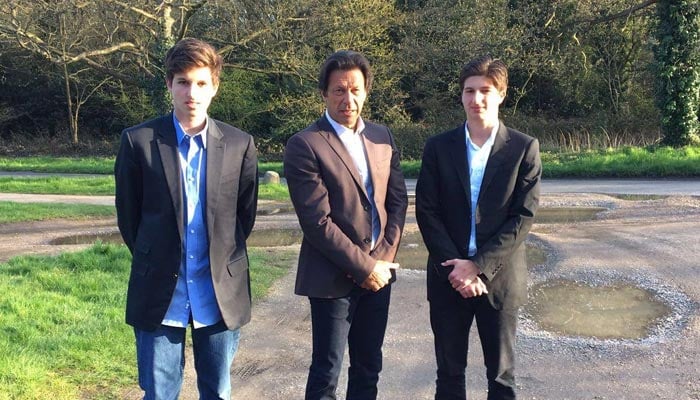 PTI chief Imran Khan with his sons Qasim and Suleman Khan. — Facebook/Imran Khan
