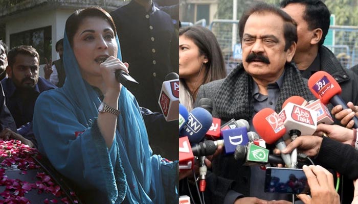PML-N leaders Maryam Nawaz (left) and Rana Sanaullah address separate press conferences. — AP/Online/File