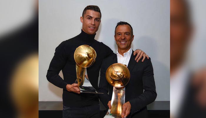 Cristiano Ronaldo (left) photographed with former agent Jorge Mendes. — Instagram/@Cristiano