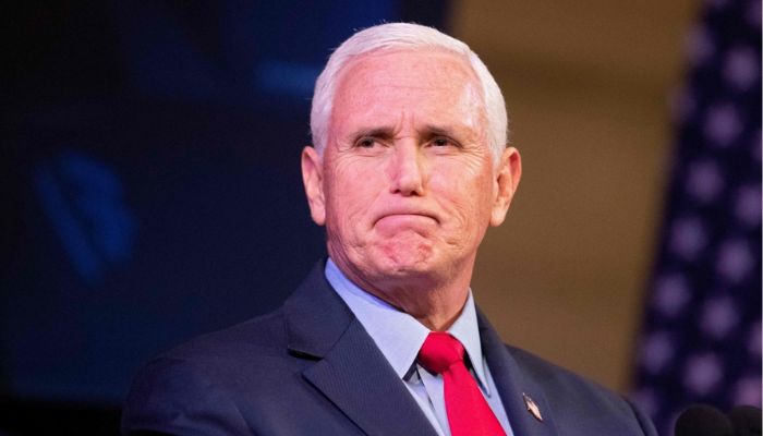 In this file photo taken on April 12, 2022 former US Vice President Mike Pence speaks at a campus lecture hosted by Young Americans for Freedom at the University of Virginia in Charlottesville, Virginia.— AFP