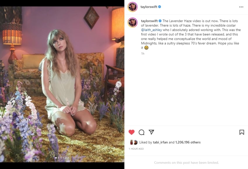Taylor Swift unveils ‘Lavender Haze’ music video from ‘Midnights’ album