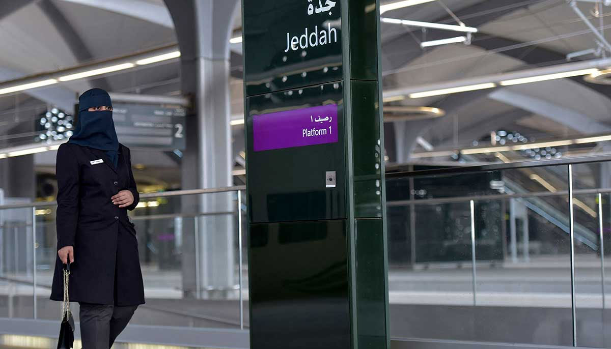 Tharaa Ali is pictured at the train station in Saudi Arabias Red Sea coastal city of Jeddah. — AFP