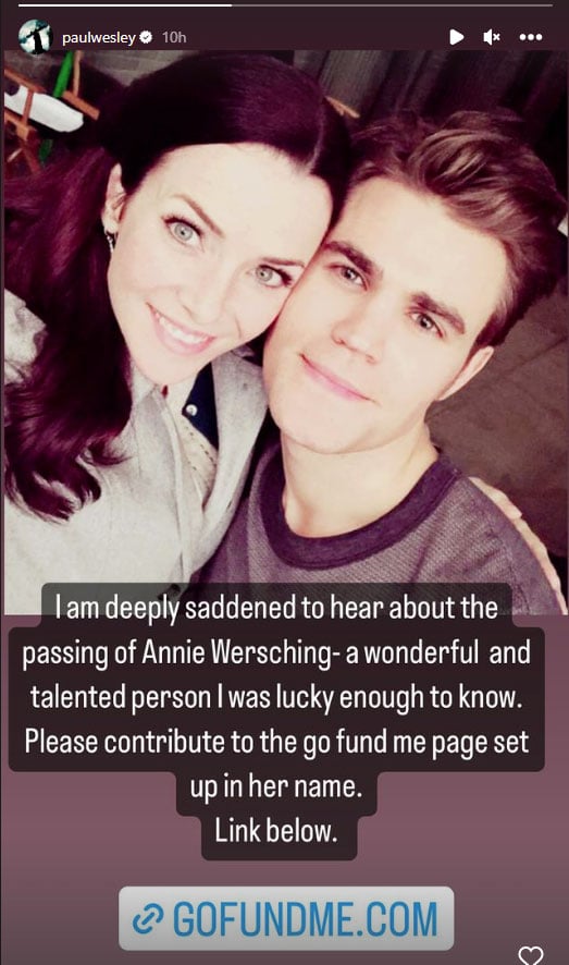 ‘Vampire Diaries’ actor Paul Wesley mourns on-screen mother Annie Wersching