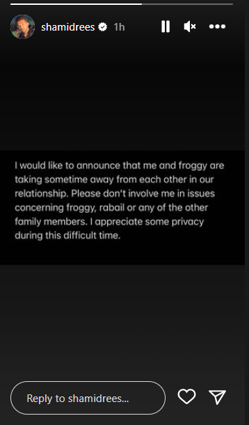 Sham Idrees says I and Froggy are taking sometime away from each other