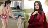 Sarah Khan And Daughter Alyana Stuns In Fashionable Outfits At Airport 