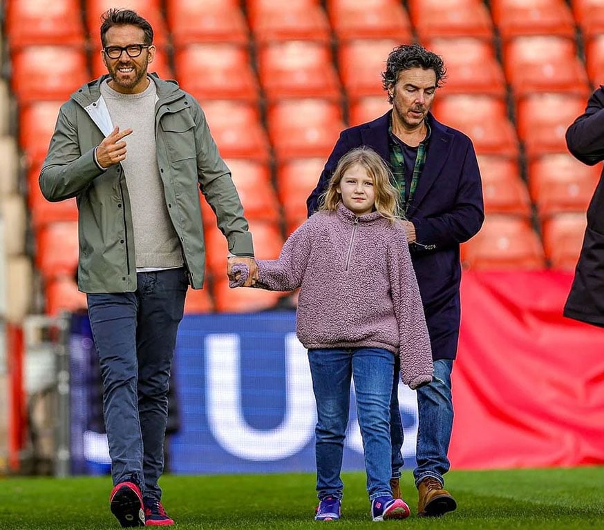 Ryan Reynolds makes rare appearance with daughter James at Wrexham soccer game
