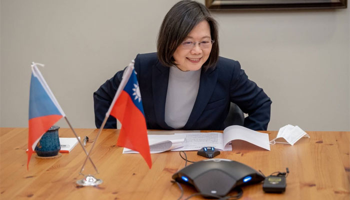 Taiwans President during a phone call with Czech President-elect Petr Pavel on January 31, 2023. — Twitter/@iingwen