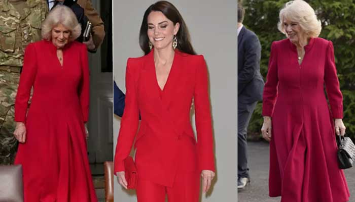ترسل كاميلا المعجبين الملكيين وهي تخرج مرتدية فستانًا أحمر فاتحًا