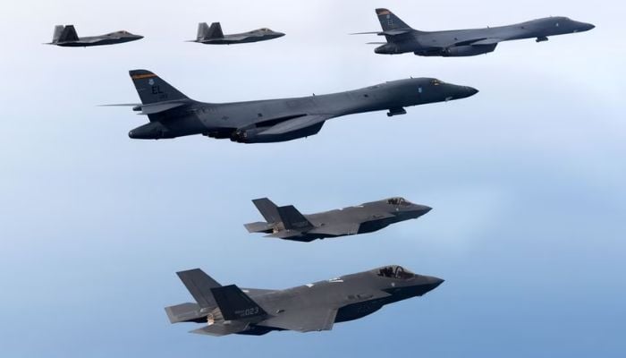 The United States and South Korea conducted a joint air exercise featuring long-range bombers and stealth fighters.— AFP/file