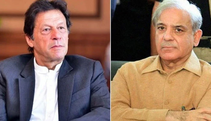A combo photo of PTI Chairman Imran Khan (left) and Prime Minister Shehbaz Sharif. —Instagram/AFP/File
