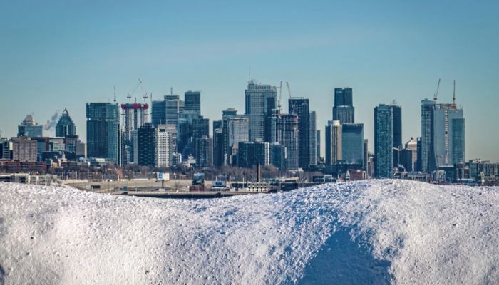 Downtown Montreal, Canada, seen January 27, 2023, saw temperatures as low as minus 41 degrees Celsius the afternoon of February 3, 2023.— AFP