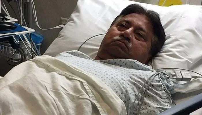 Former army chief Pervez Musharraf lies on a hospital bed in this undated photo. — Twitter/File