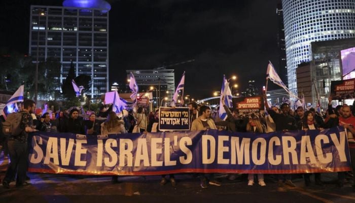 Binlerce şahıs, İsrail hükümetinin düzeltim planına karşı beşinci hafta için yürüdü