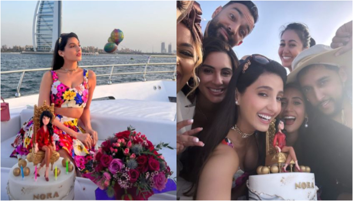 Nora Fatehi celebrates her birthday with friends on a Yacht
