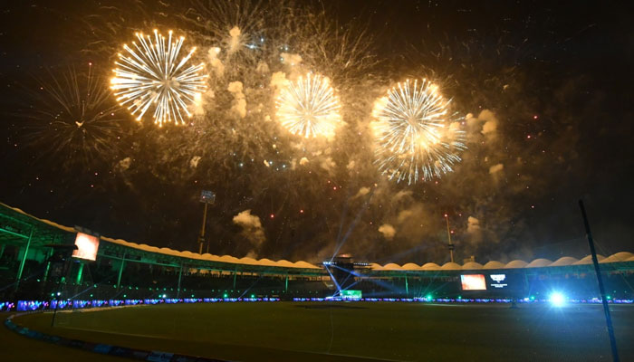 Photograph of the opening ceremony of PSL 7 in January 2022. — Twitter