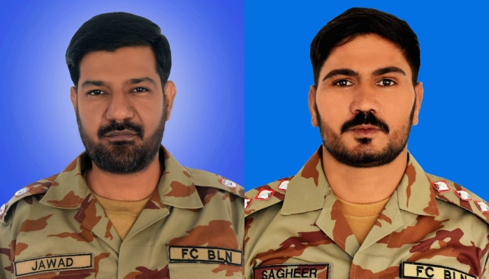 Major Jawad (left) and Captain Sagheer were martyred in the Balochistan IED on February 10, 2023. — ISPR