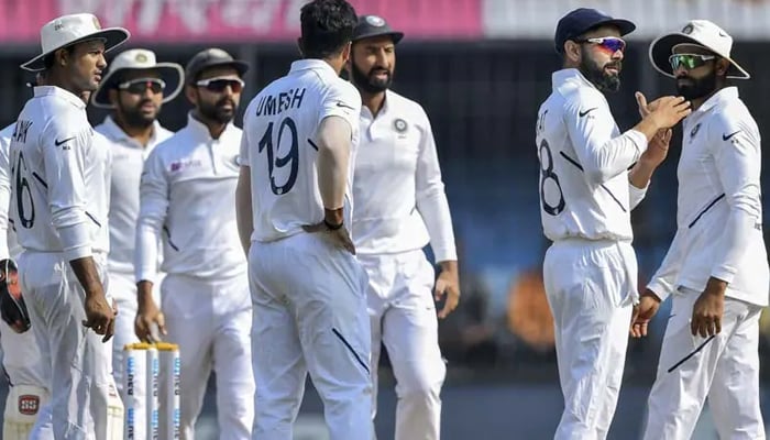 The Indian Test team during a match in this undated photo. — AFP/File