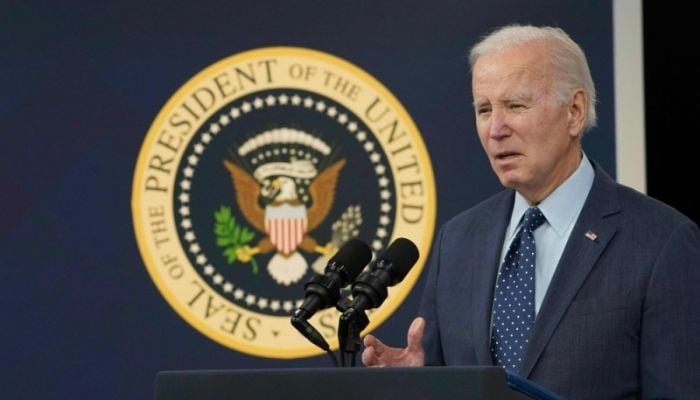 US President Joe Biden speaks about the administrations response to recent aerial objects at the White House House in Washington, DC, on February 16, 2023. — AFP