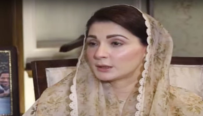 Pakistan Muslim League-Nawaz (PML-N) Senior Vice-President and Chief Organiser Maryam Nawaz speaks in an interview to Geo News programme Jirga on February 18, 2023, in this still taken from a video. — YouTube/Geo News