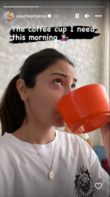 Anushka Sharma drops her Sunday morning photo while having coffee