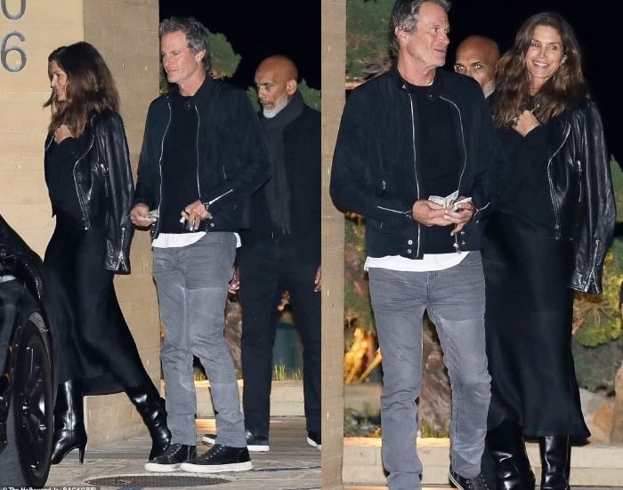 Cindy Crawford looks brilliant in bare face for dinner date with husband Rande Gerber