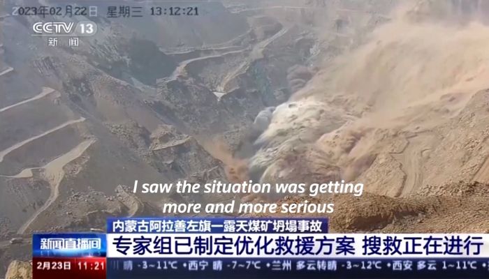 State broadcaster CCTV captured moment when a coal mine collapsed.— Screengrab via Twitter, CCTV