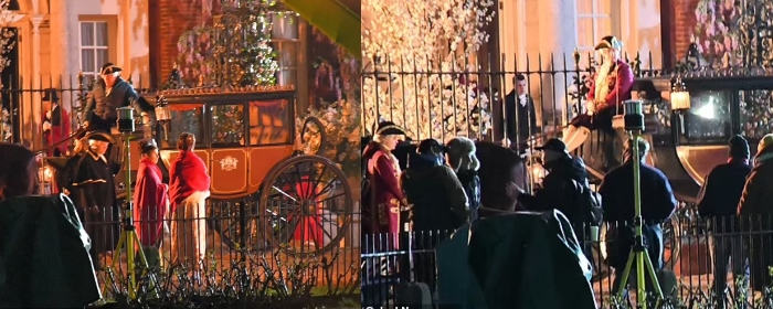 Netflix Bridgerton cast spotted filming outside the familys wysteria-clad mansion for season 3