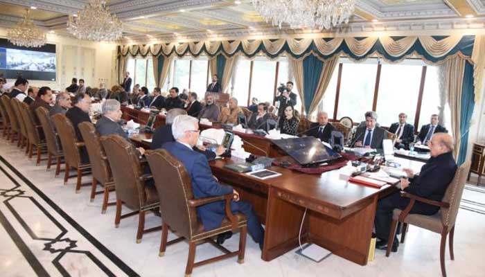 Prime Minister Shehbaz Sharif chairs a meeting of the federal cabinet on March 2, 2023. — APP