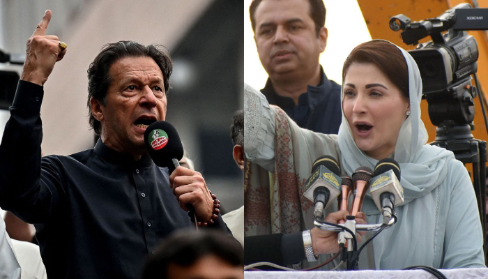 PML-N Senior Vice-President Maryam Nawaz (right) and PTI Chairman Imran Khan. — AFP/Online/File