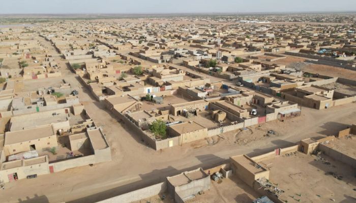 An aerial view of the city of Kidal on August 27, 2022.— AFP