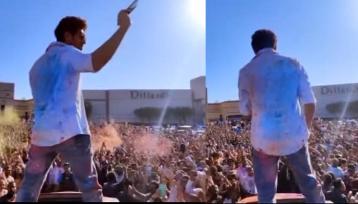 Kartik Aaryan celebrates Holi in advance with fans in the US