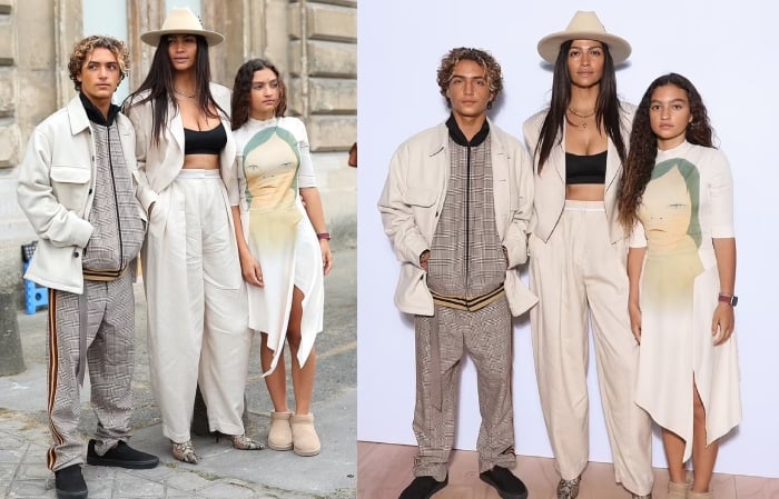 Matthew McConaugheys son Levi looks so much like his actor father in Paris fashion week with mum and sister