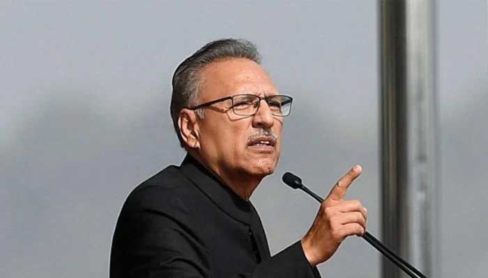 President Arif Alvi addressing a ceremony in this undated image. — AFP/File