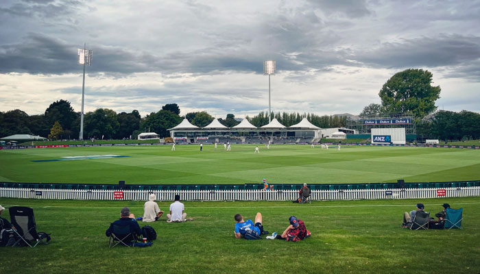Hagley Oval stadyumu, Christchurch.  Twitter/TestMatchDan