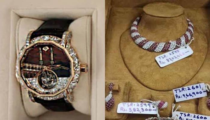 A collage of Toshakhana gifts reportedly sold by former PM Imran Khan. — GeoNews/File